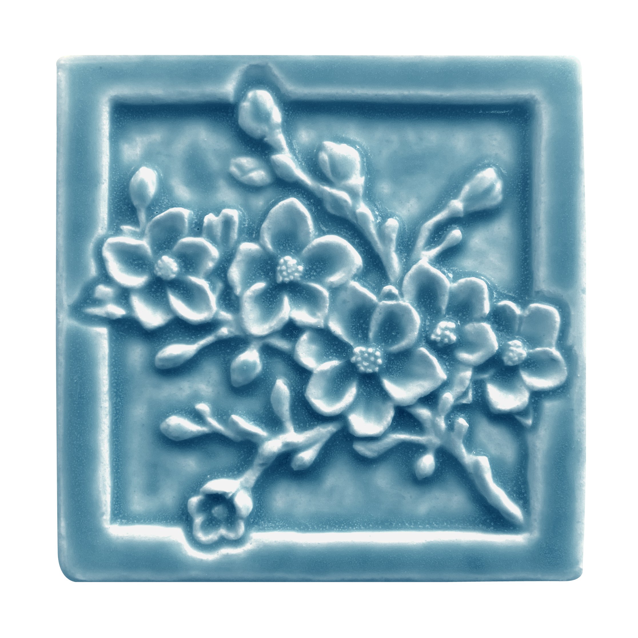 Cherry Blossom Art Tile | Botanical Porcelain for Kitchen & Bath